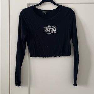 Long sleeve black dragon shirt